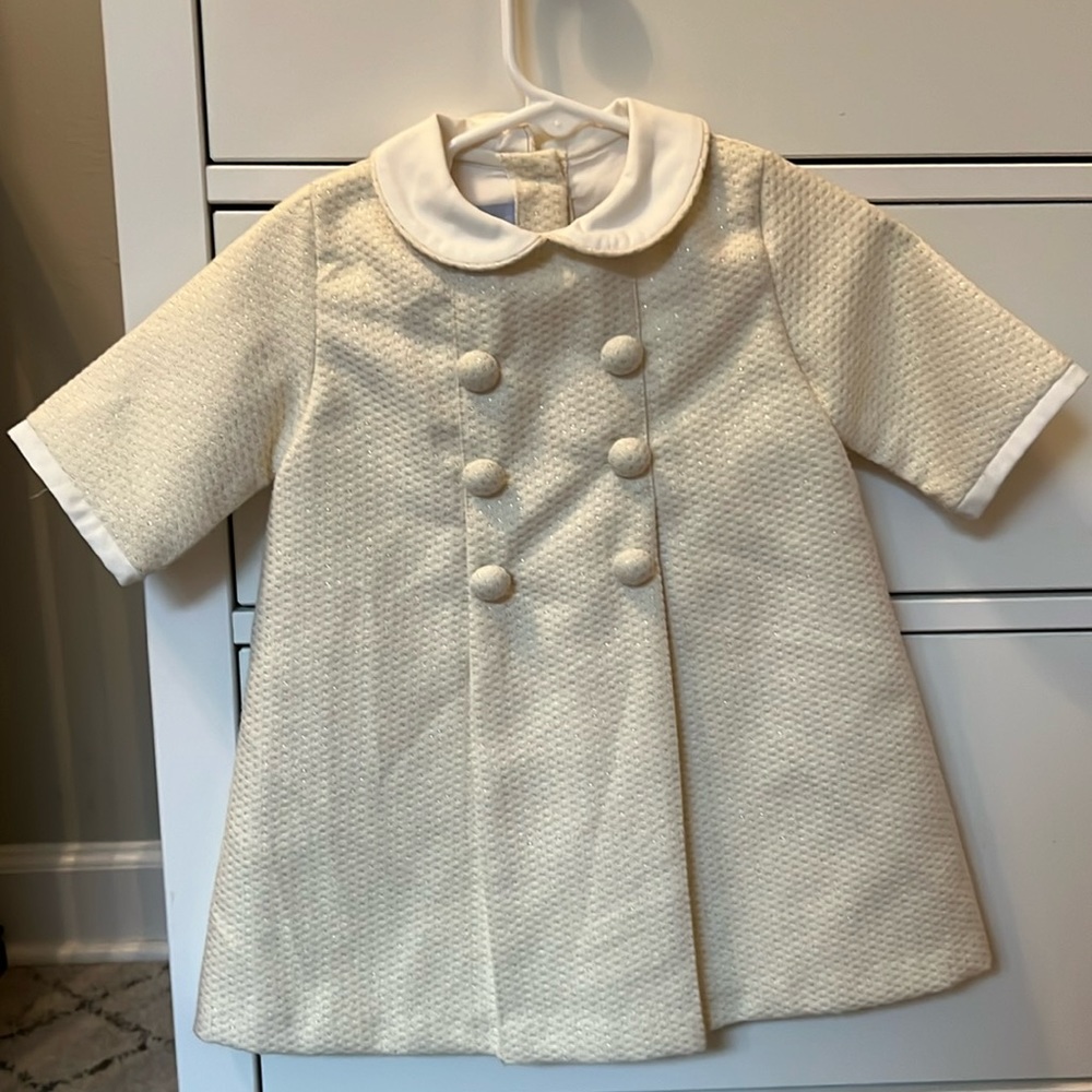 Bella Bliss gold and cream color dress with Peter Pan collar